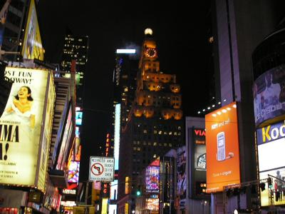 new york city at night time. New York City Times Square