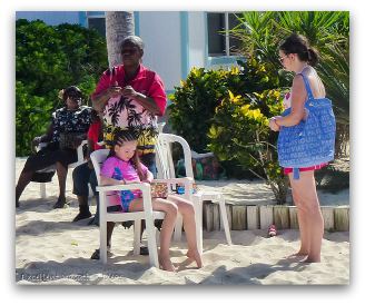 Hair braiding at Princess Cays Bahamas