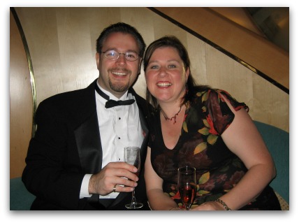 Warren and I on a Cruise Ship Vacation enjoying Formal Night