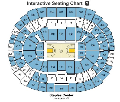Staples Center Los AngelesSeating Chart for a Lakers Game