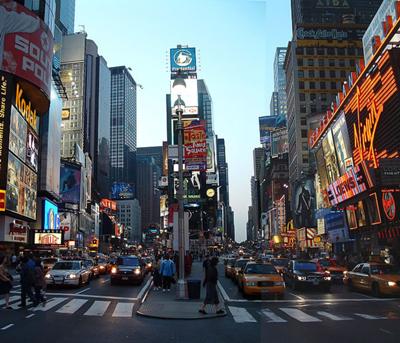 The Lights and Activity of Times Square